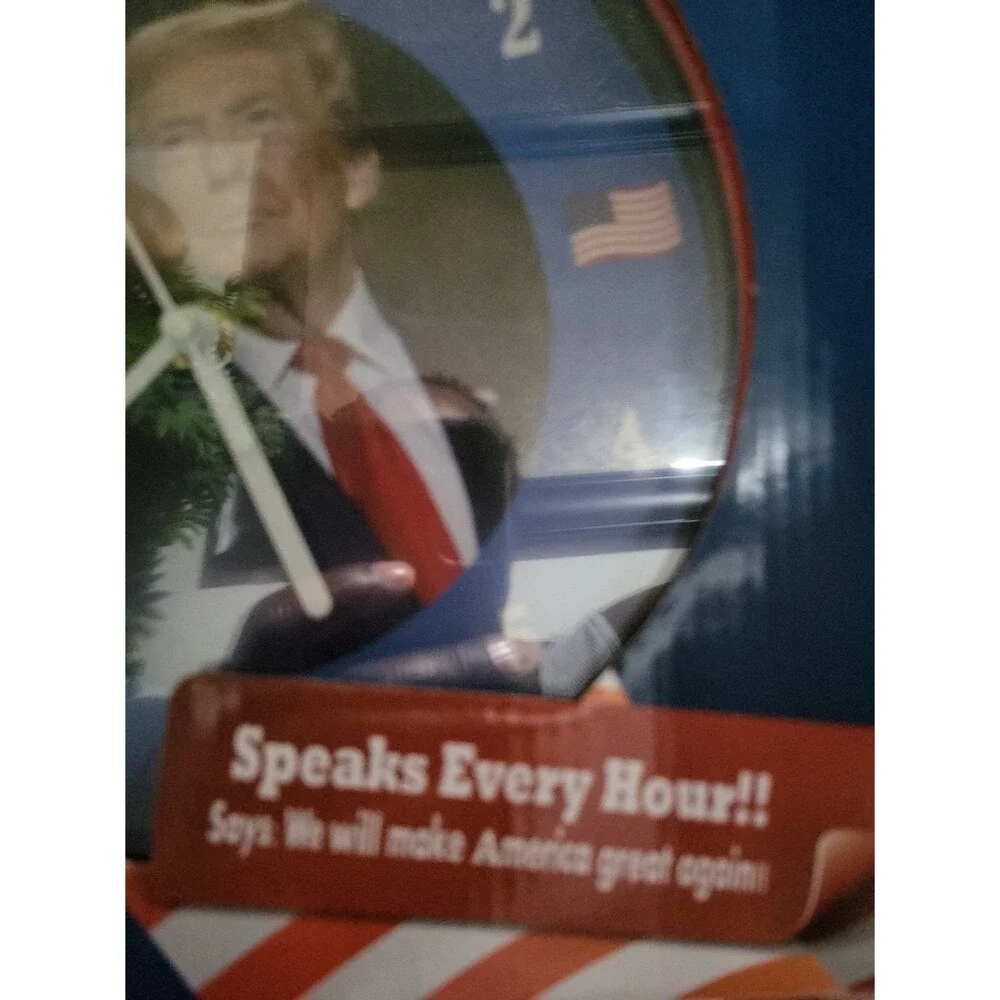 Talking Trump Wall Clock-Speaks Every Hour We Will Make America Great Again!
